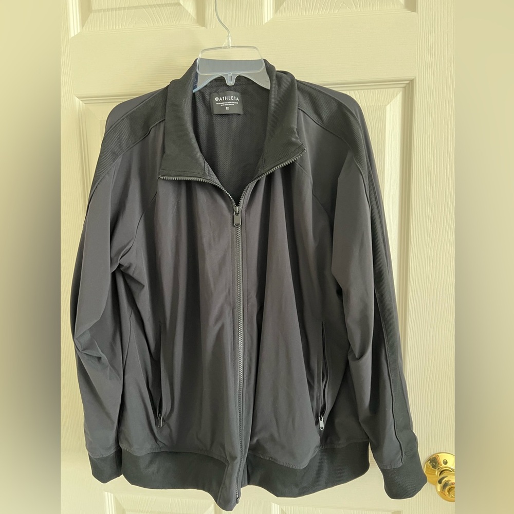 Athleta Women black bomber jacket size 1X